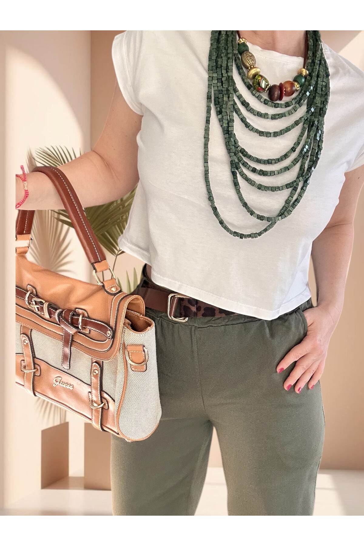 Premium Racci İtalyan Detay Kemerli Sihirli Pantolon Haki