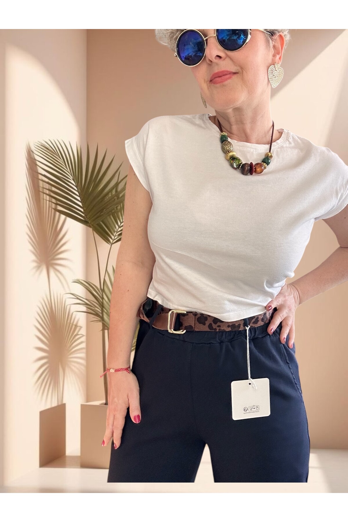 Premium Racci İtalyan Detay Kemerli Sihirli Pantolon Lacivert