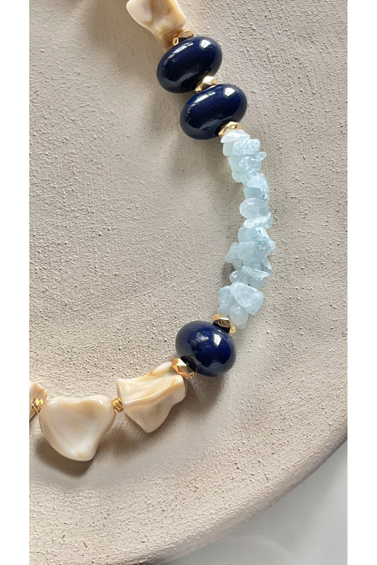 Vivenye Doğal Taş Detay Kolye Aqua