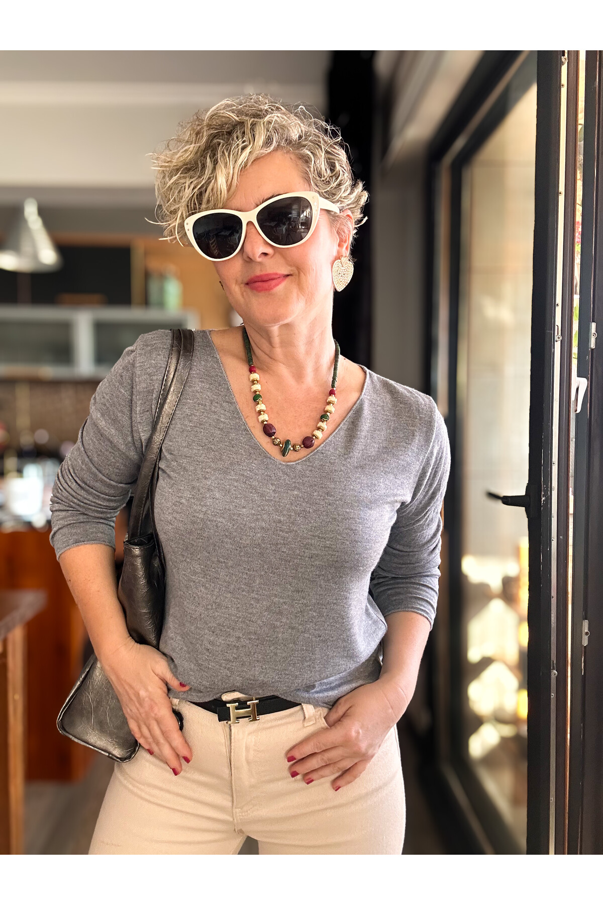 Zanna İtalyan V Yaka Triko Gri