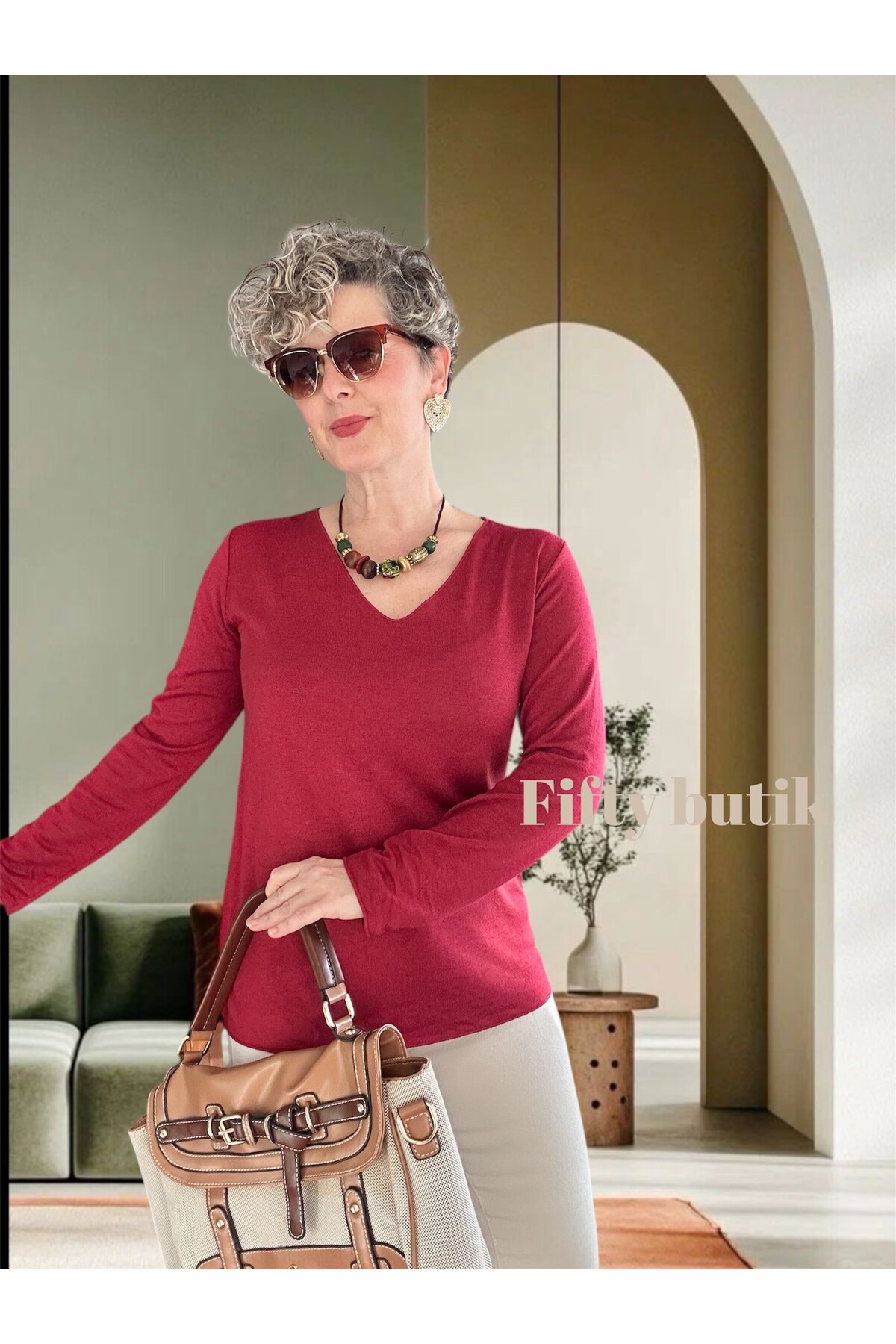 Zanna İtalyan V Yaka Triko Vişne Çürüğü