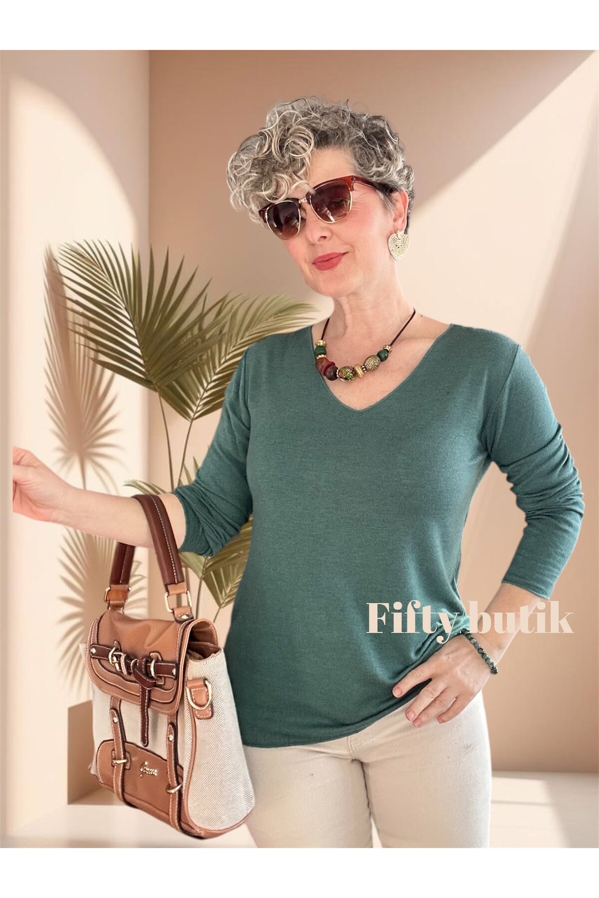 Zanna İtalyan V Yaka Triko Zümrüt