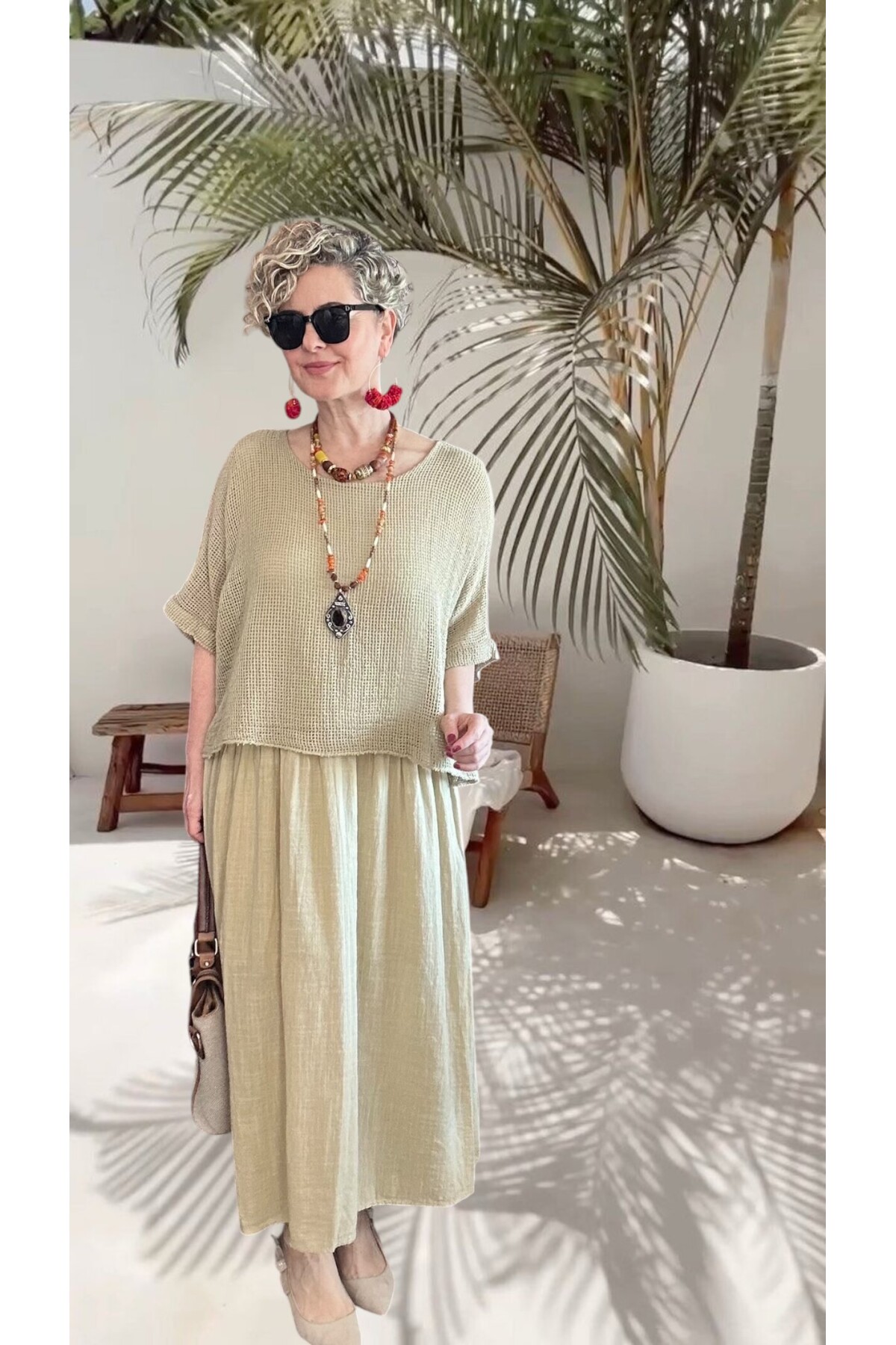 Abitare İtalyan Fisto File Detay Vip Elbise Kum Beige