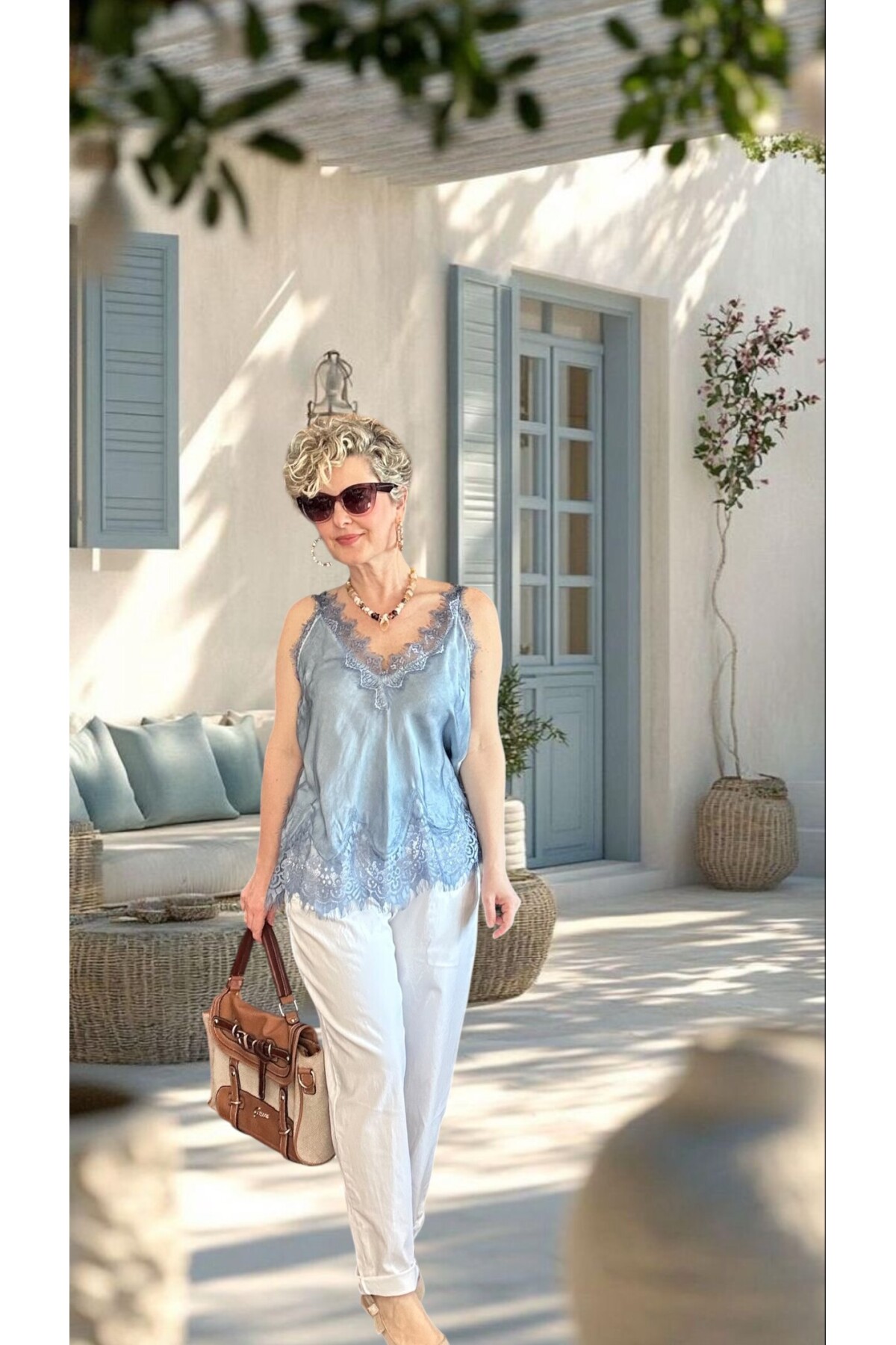 Betty İtalyan Balon Kemerli Pantolon Beyaz