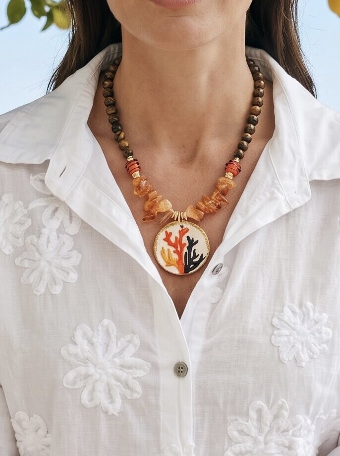 Bodrum Cam Luzu Kolye