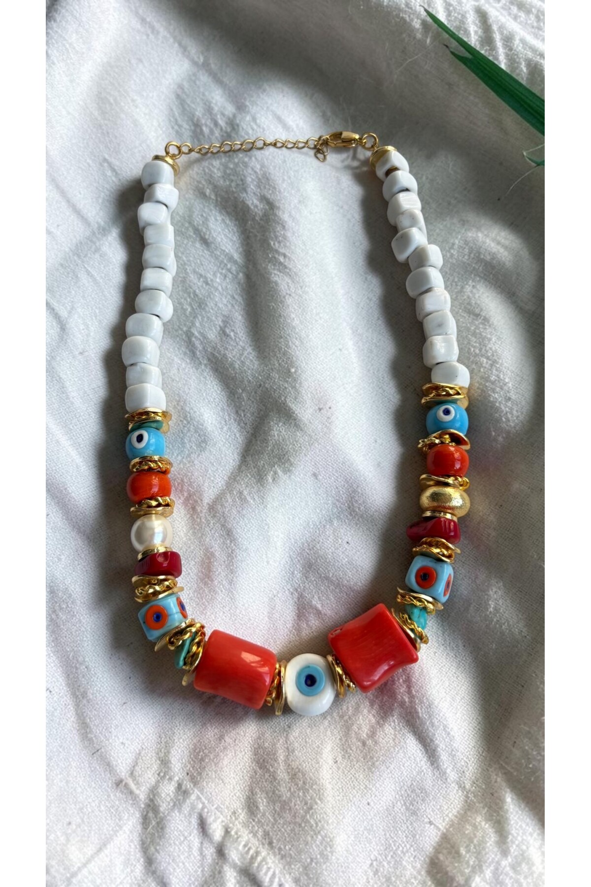 Bodrum Cam White  Etnik Kolye