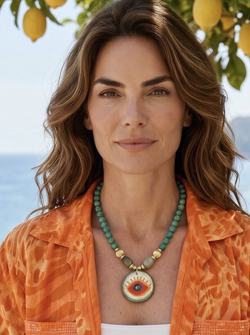 Bodrum Cam Yeşim Etnik Kolye