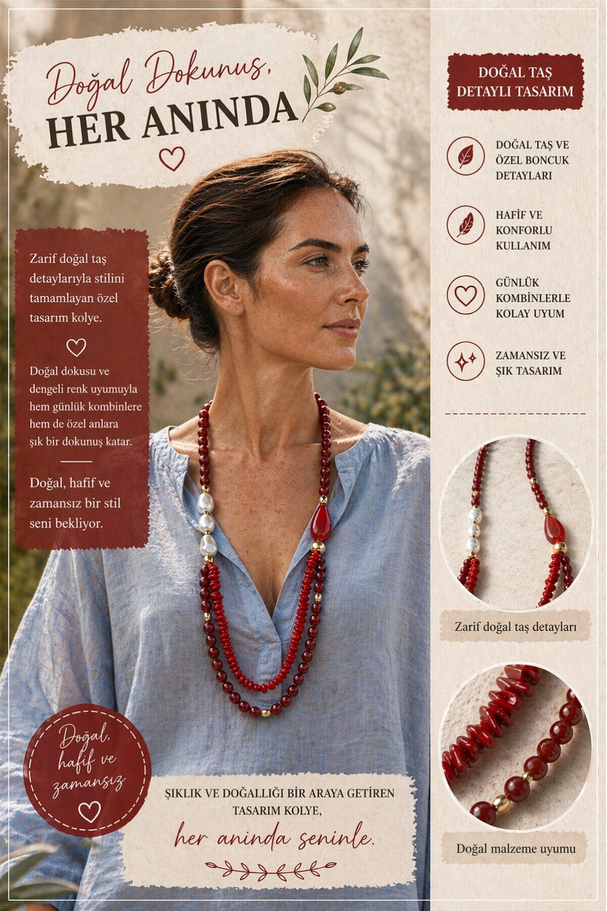 Edera VIP Doğal Taş Kolye