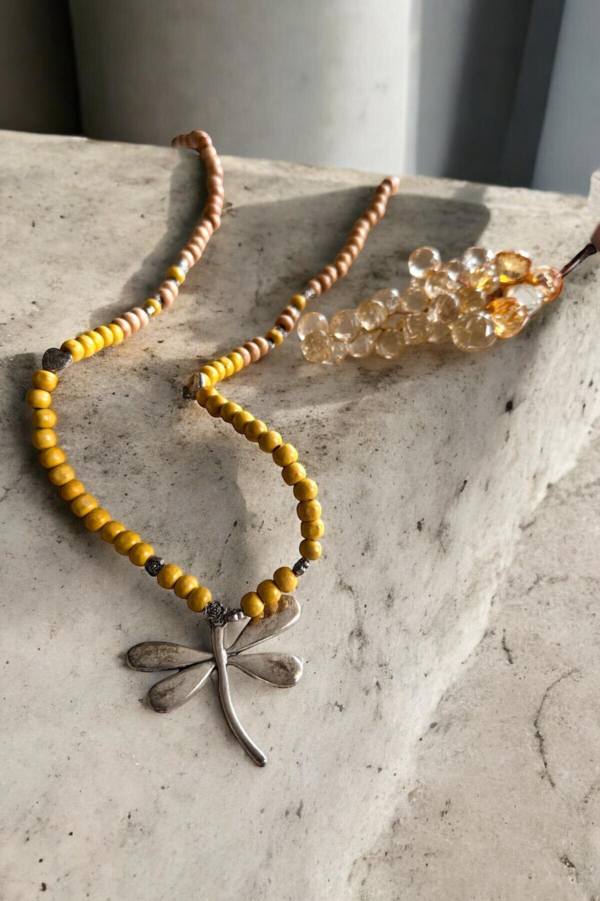 Etica Yusufcuk Tahta Tasarım Renkli Kolye 11