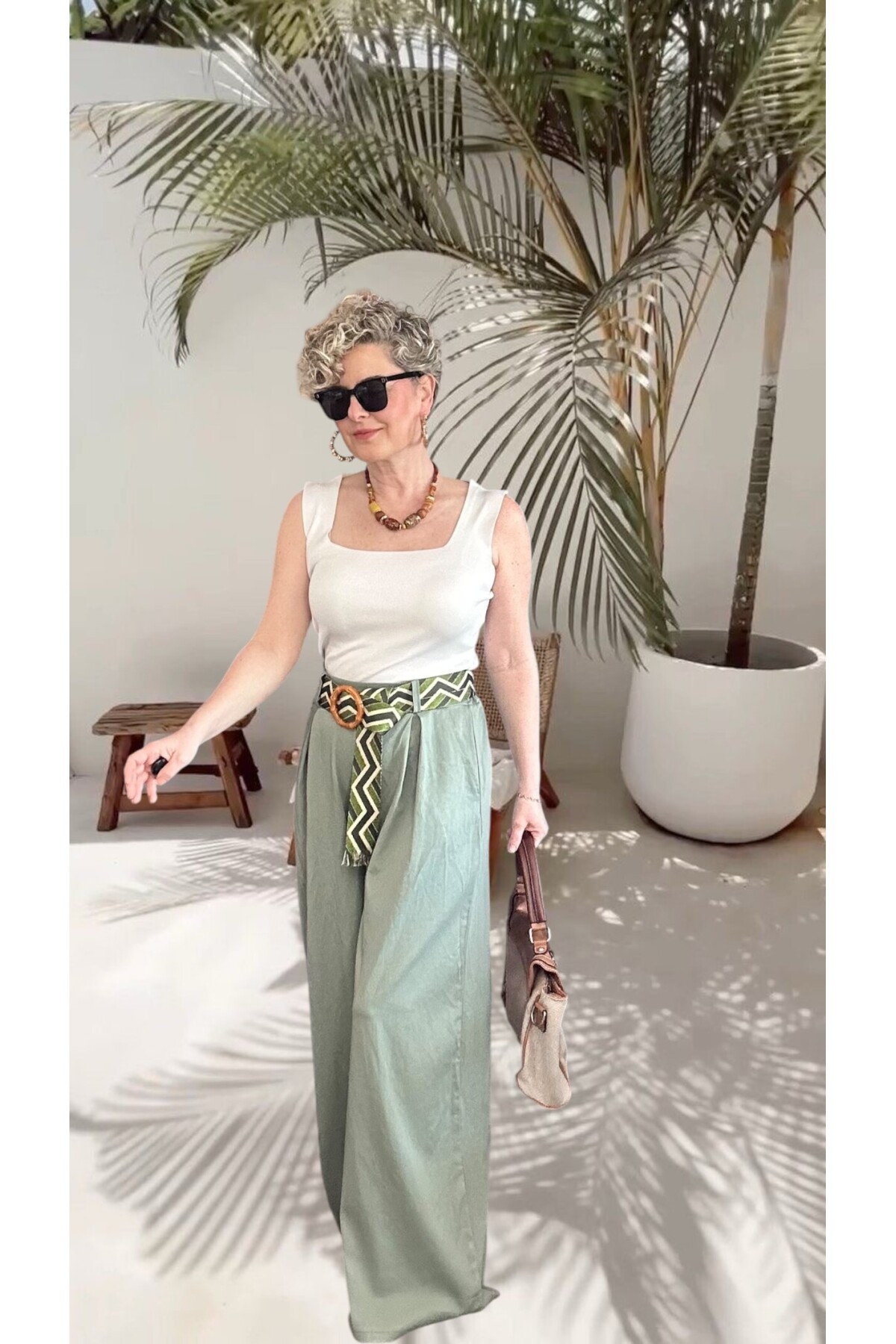 Grappe Premium Palazzo Vip Kemerli  Pantolon Haki