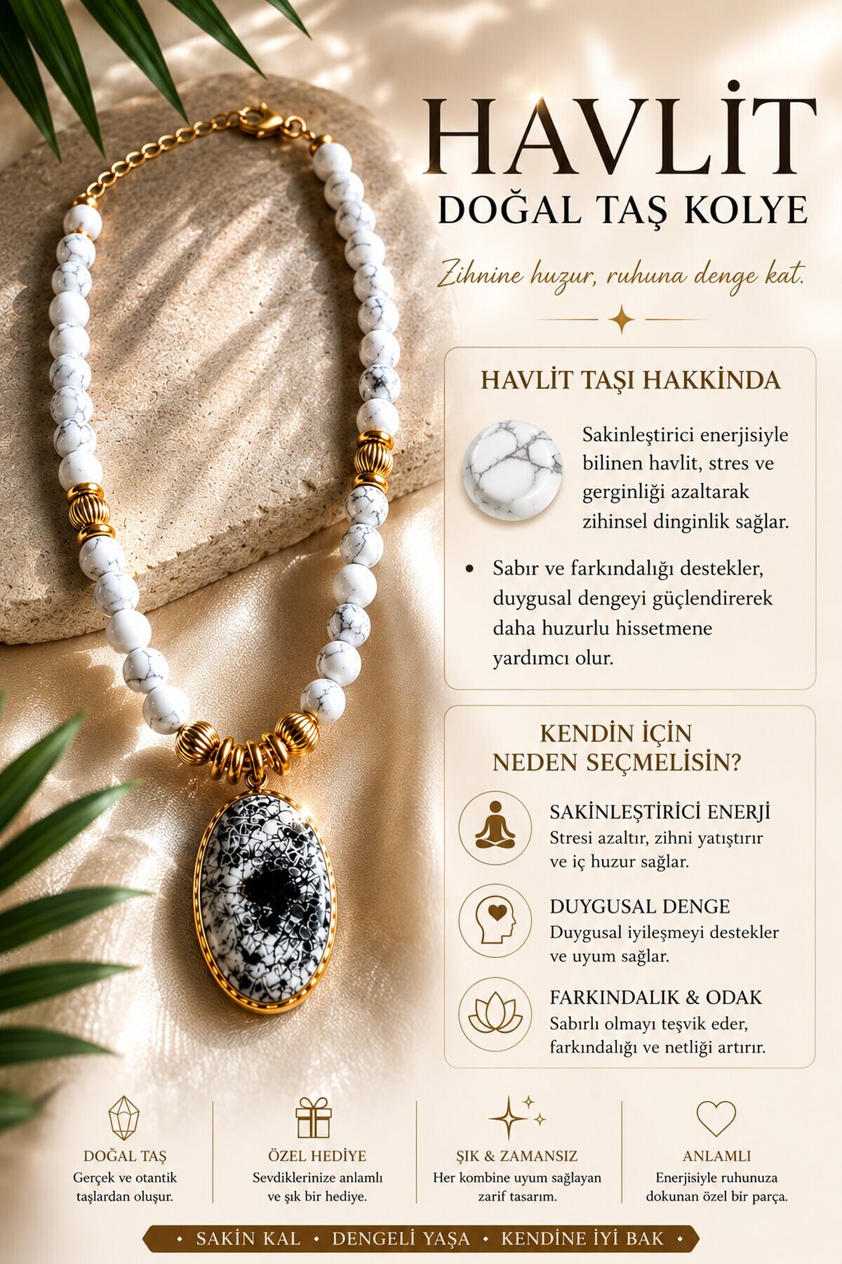 Havlit VIP Doğal Taş Kolye