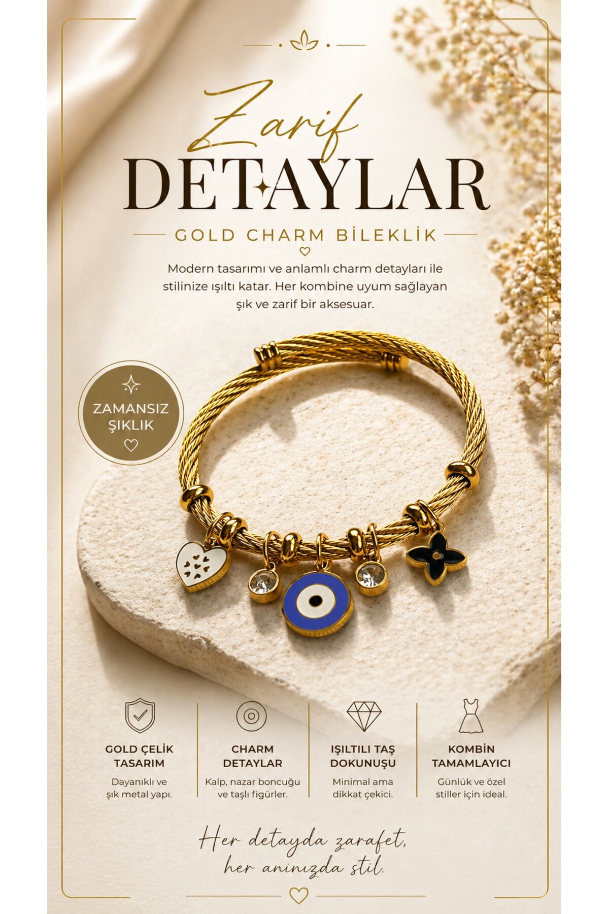 Howod Gold Çelik Bileklik