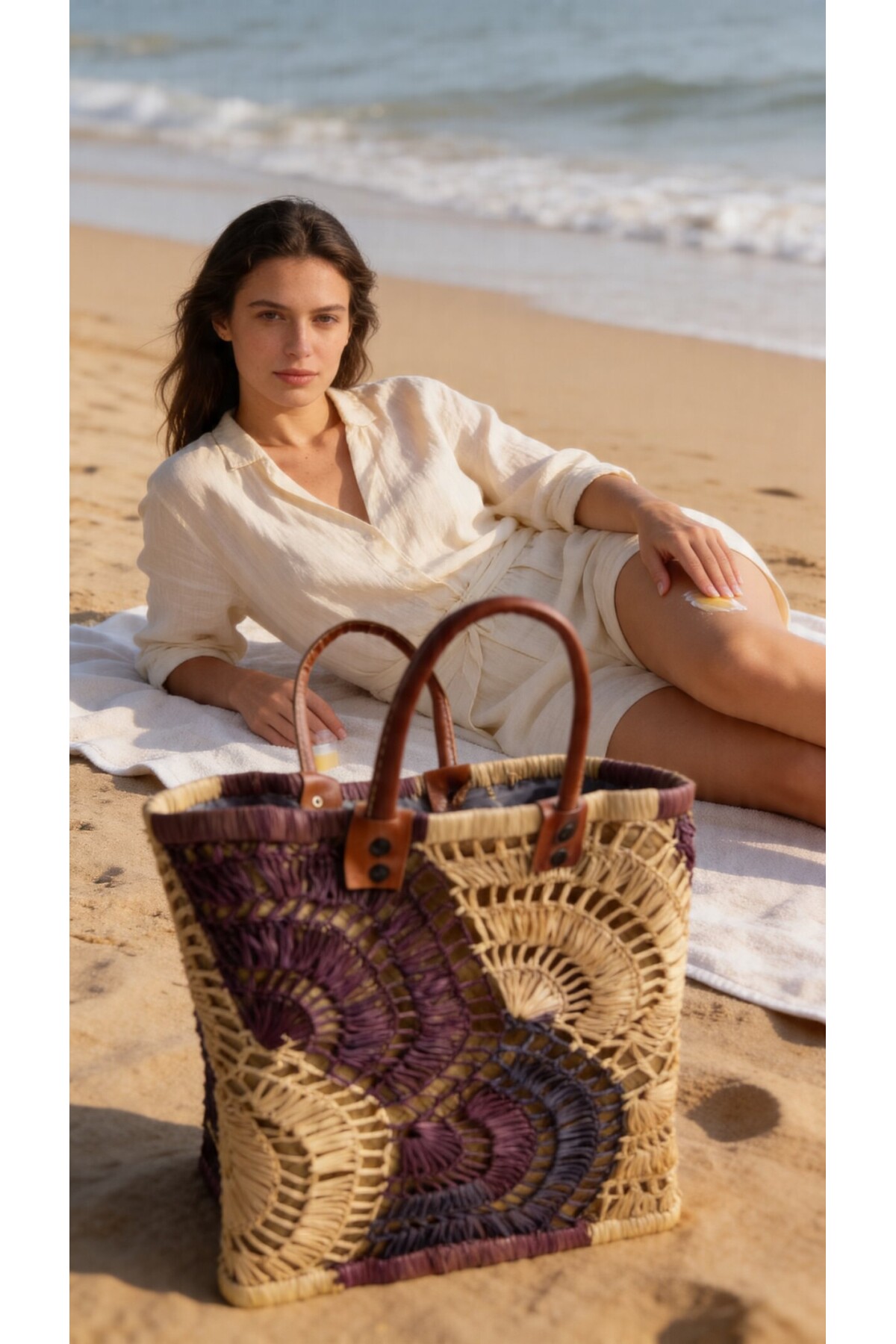 Lapiil %100 El Örgüsü Rafya Çanta