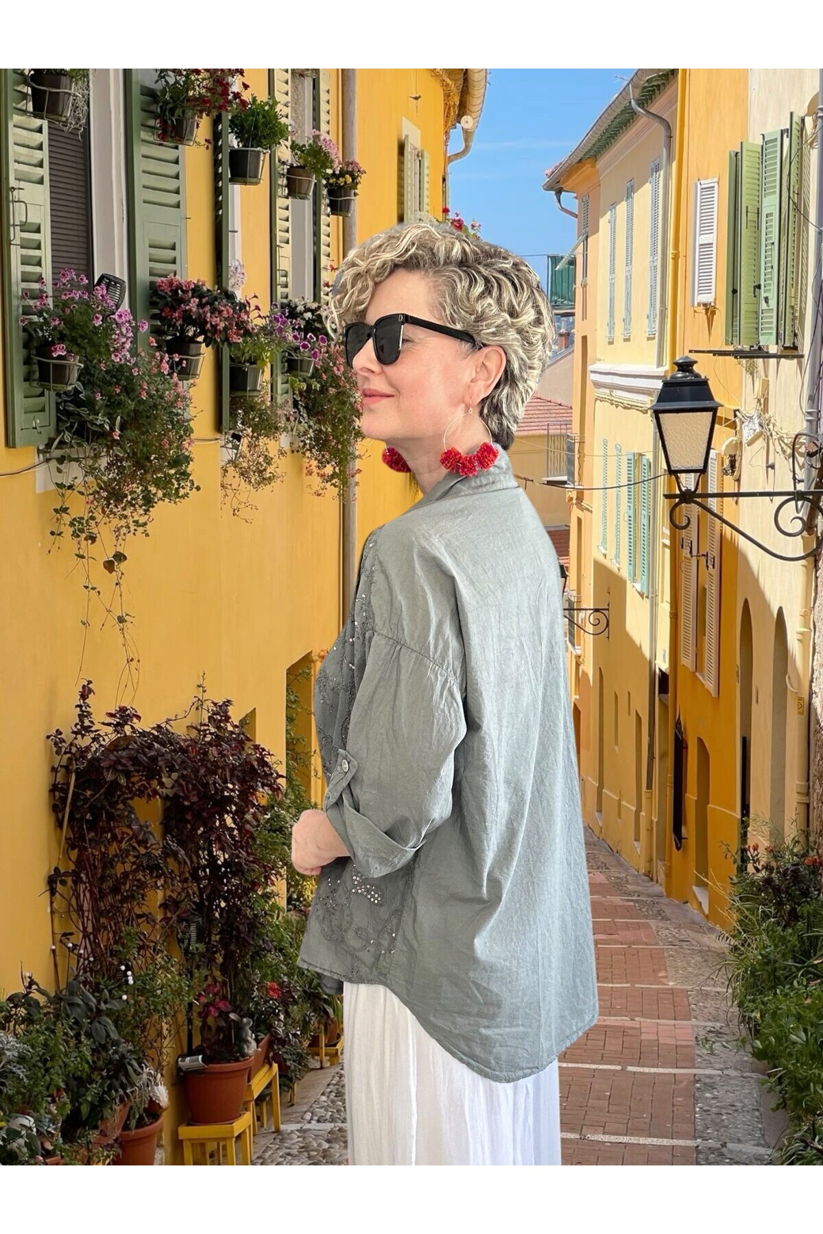 Melly İtalyan Fisto Pul Detay Gömlek Antrasit