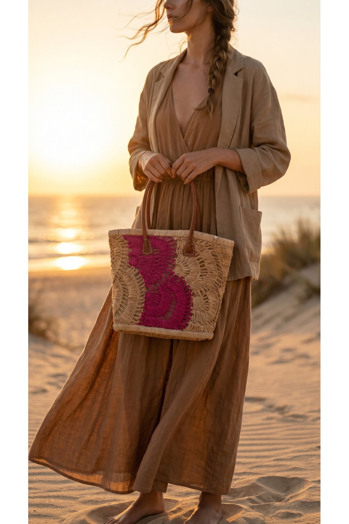 Perros %100 El Örgüsü Rafya Çanta