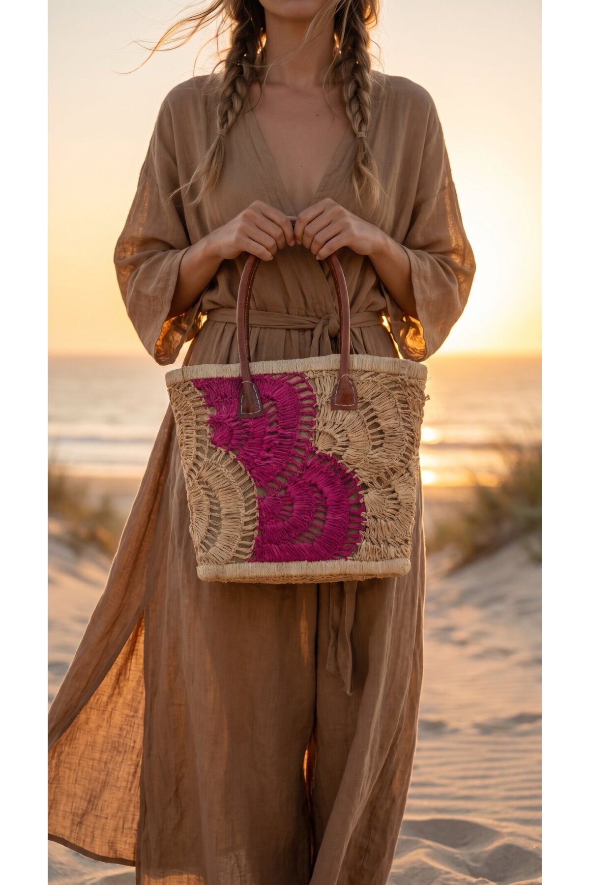 Perros %100 El Örgüsü Rafya Çanta