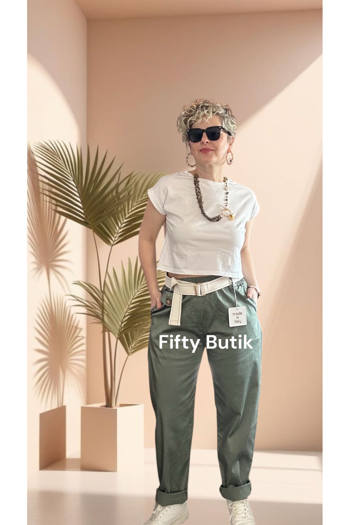 Premium Junne  Vip Tencel Kapak Cep Pantolon Haki