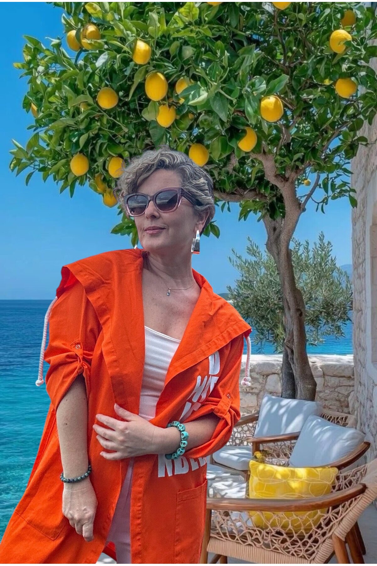 Ragno Detaylı Tasarım Trenc Ceket Turuncu