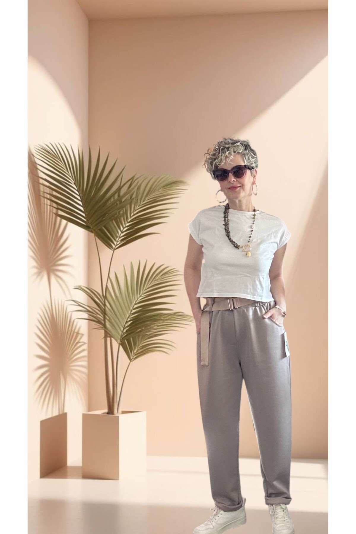 Solle İtalyan Modal Kemerli Havuç Pantolon Fango