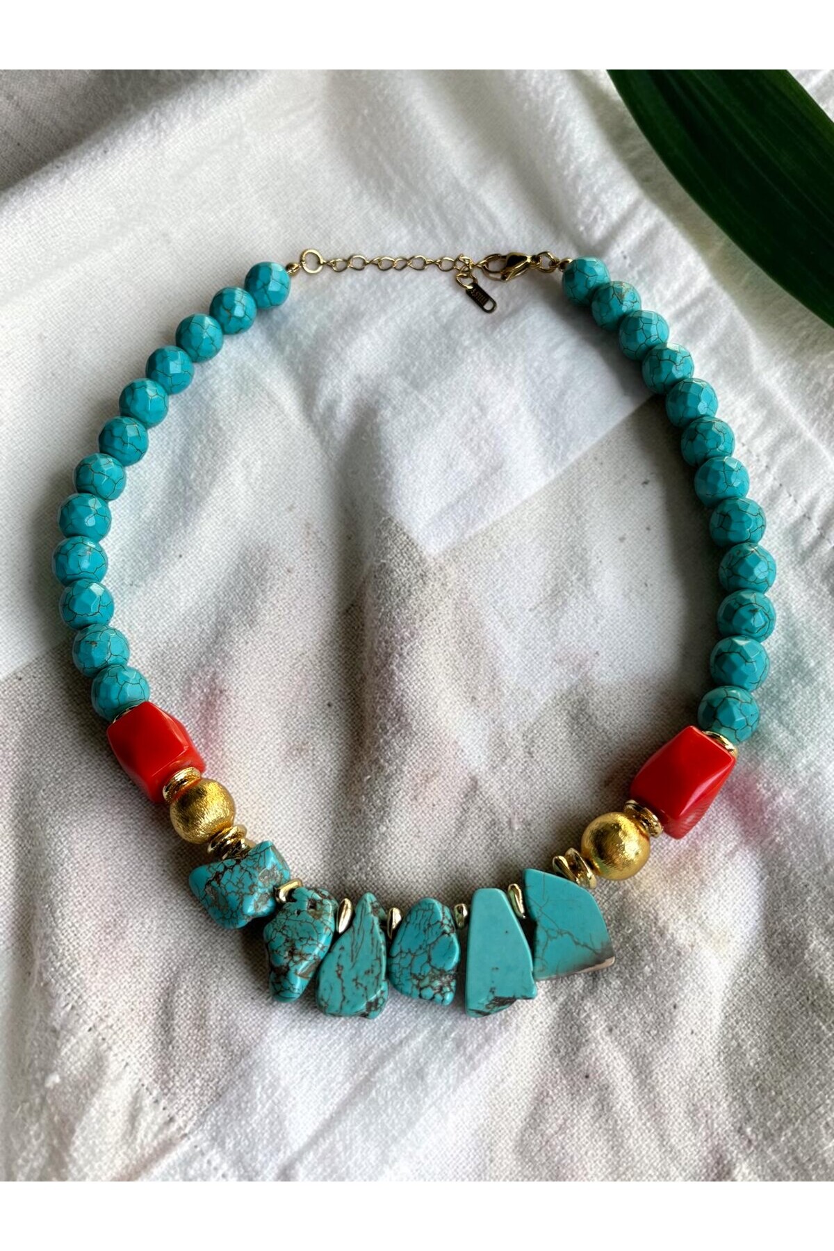 Turkuaz Doğal Taş Kolye