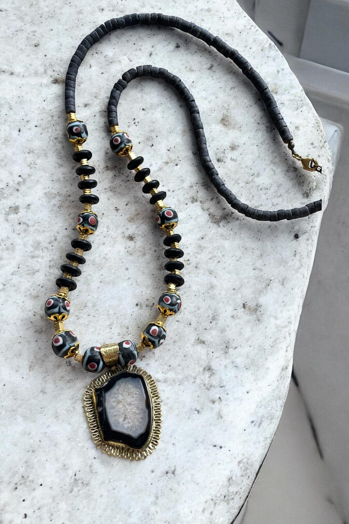 Varaz Akik Doğal Taş Kolye