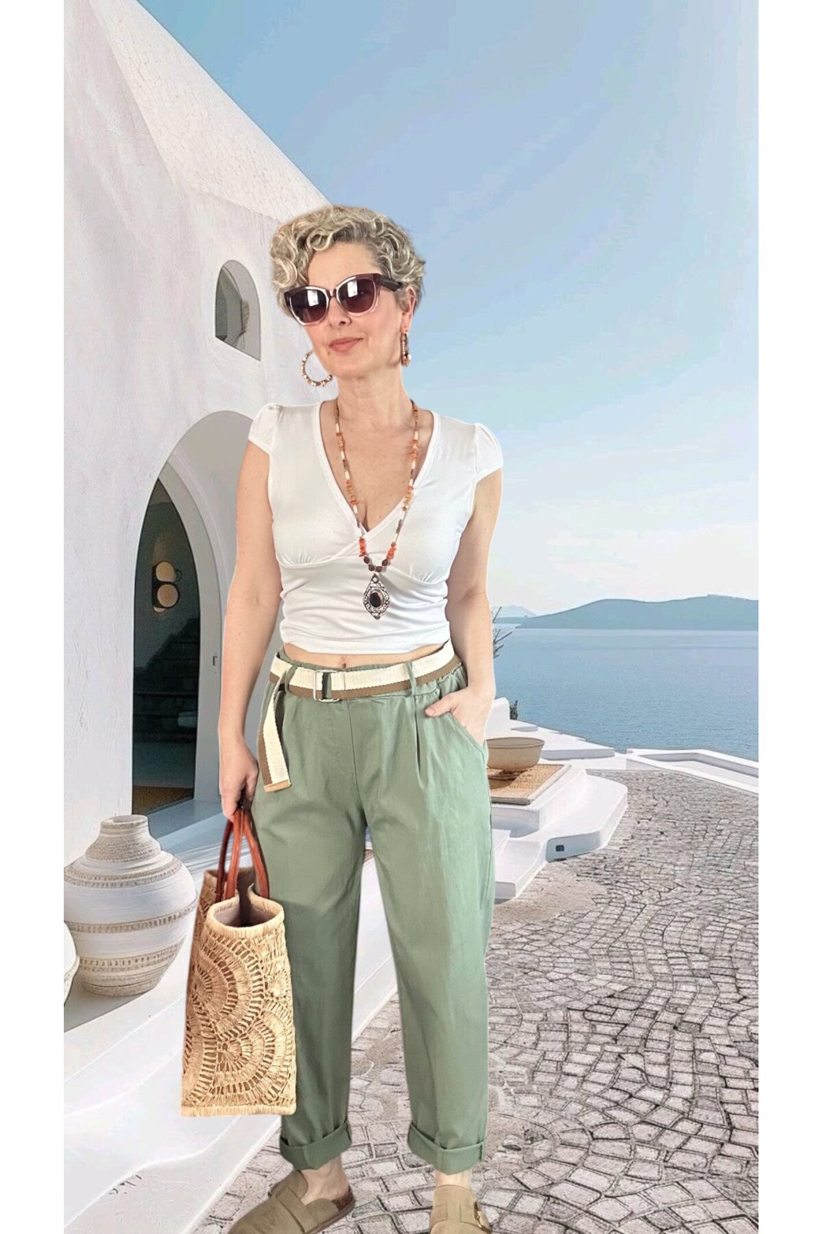 Vicco İtalyan Balon Kemerli Pantolon Haki