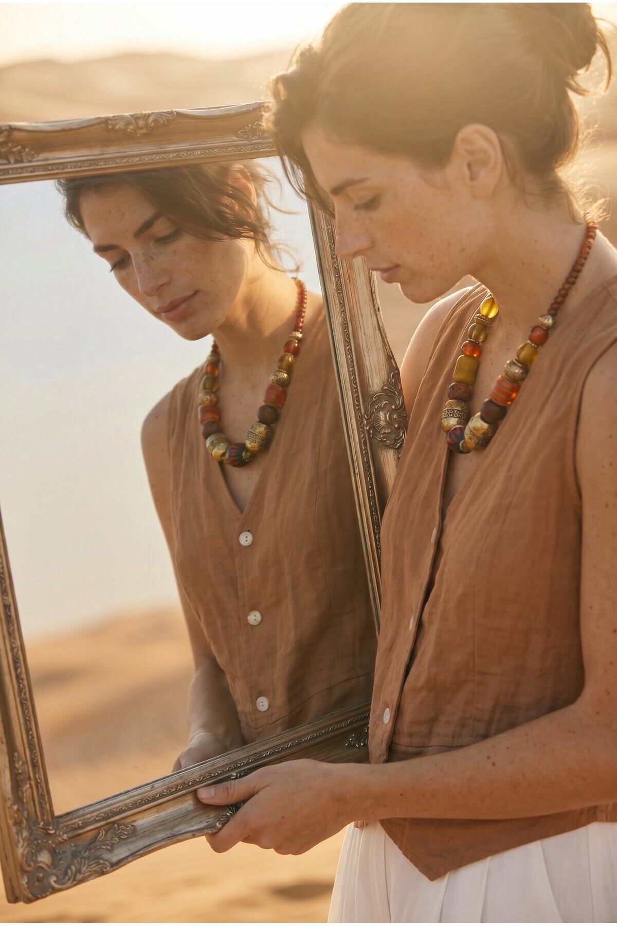 Wısh Cam Taş Etnik Kolye