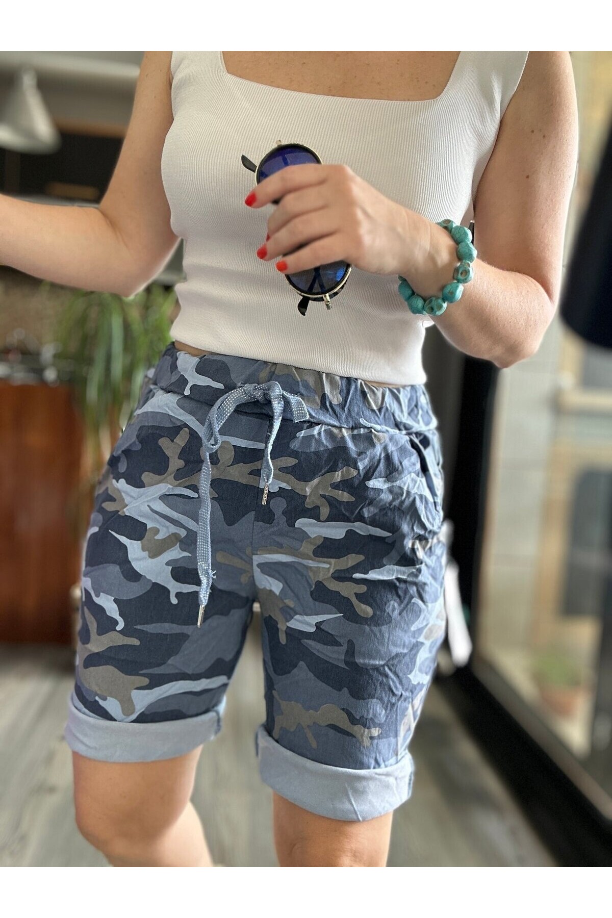 Fammy İtalyan Kamuflaj Şort Jean Renk