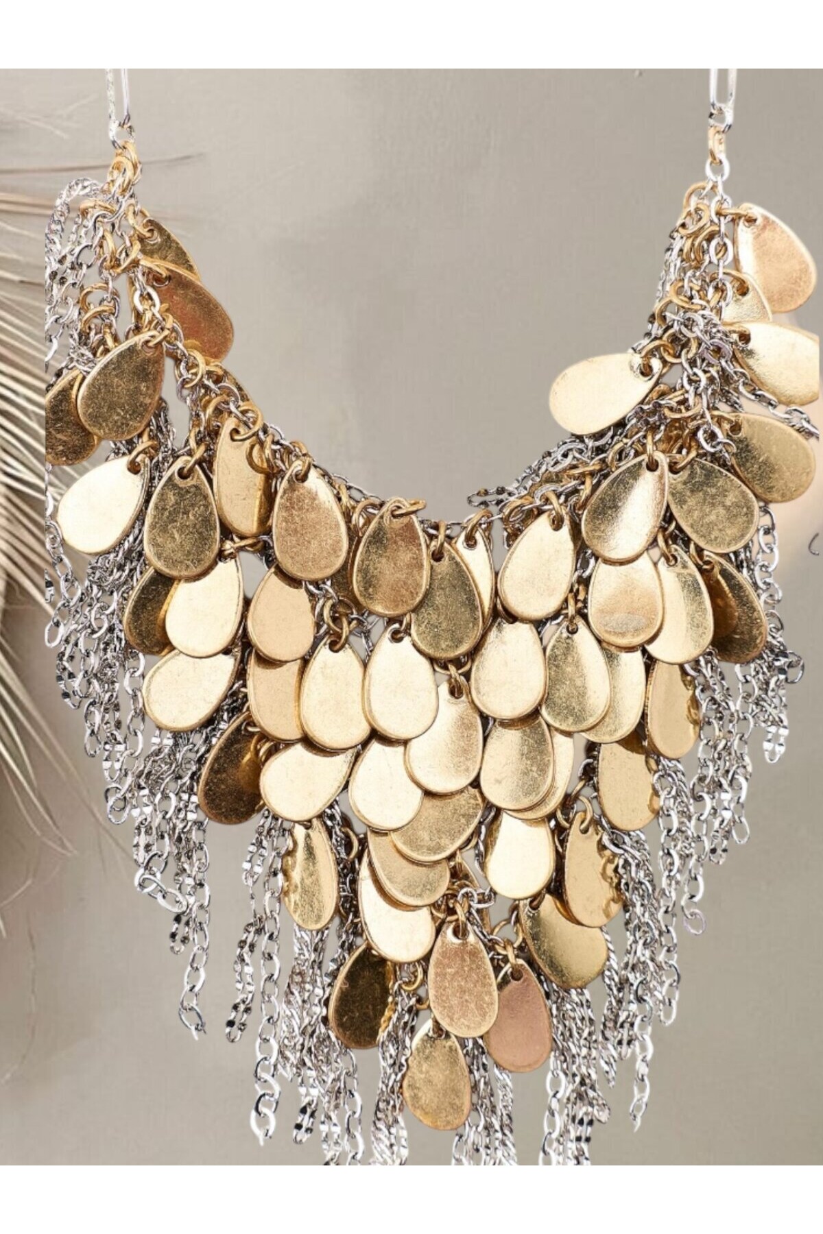 ZRA Modell Sisi Çoklu Silver Gold  Kolye