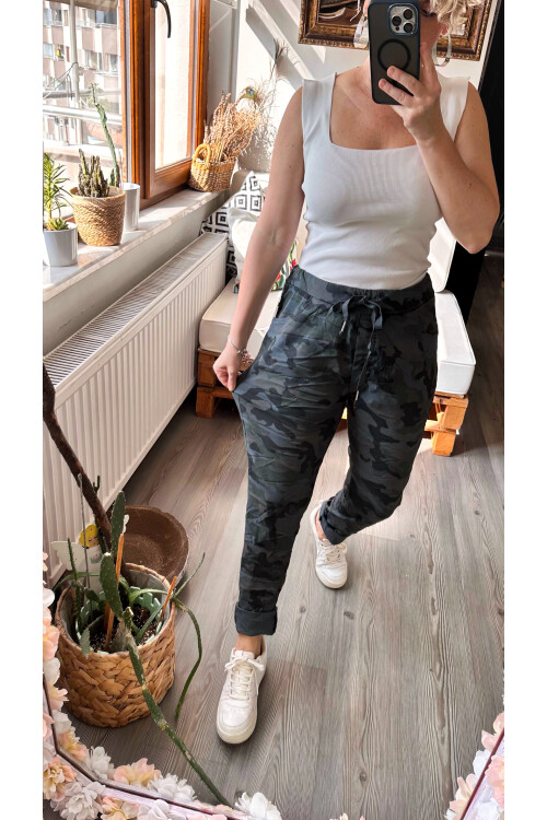 Lazza İtalyan Sihirli Kamuflaj Pantolon Gri