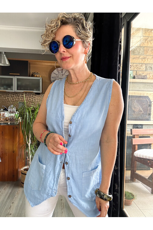 Nepa Tasarım Bluz Yelek Bebe Mavi