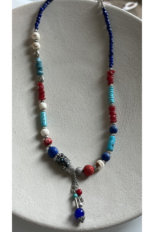 Alom Doğal Taş Etnik Kolye