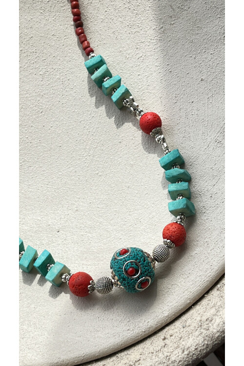 Chic Doğal Taş Etnik Kolye