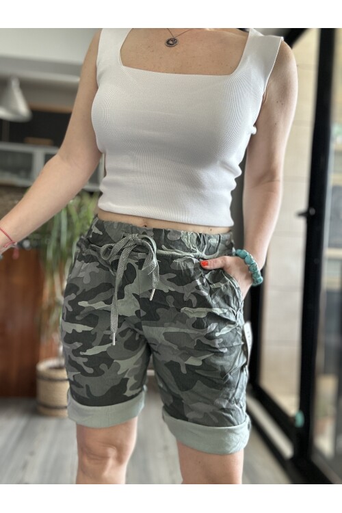 Fammy İtalyan Kamuflaj Şort Haki