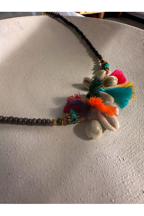 Kundan Etnik Cam Bambu Kolye