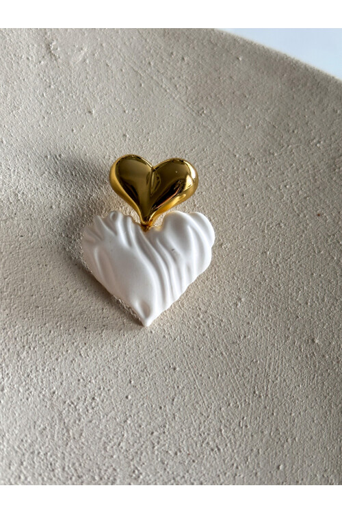 Lanci Love Akrilik Küpe Beyaz
