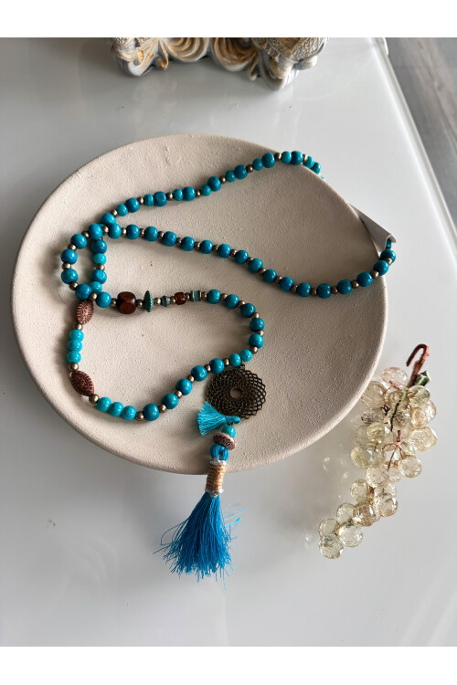 Lava Cam Göbeği Tahta Tasarım Kolye