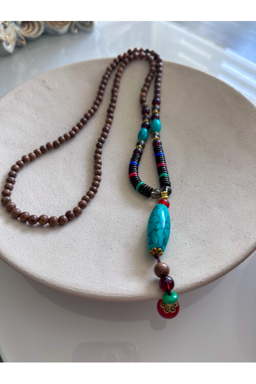 Leze Doğal Taş Etnik Kolye