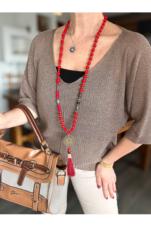 Miatta Tasarım Merserize Bluz Vizon