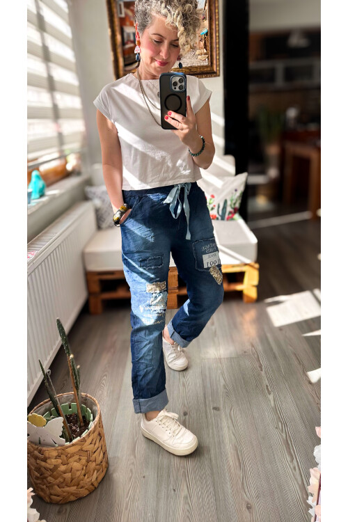 Nox İtalyan Pul Payet Detay Likralı Jean Pantolon