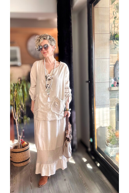 Pronto Vip Tasarım File Detay Etek Bluz Takım Taş