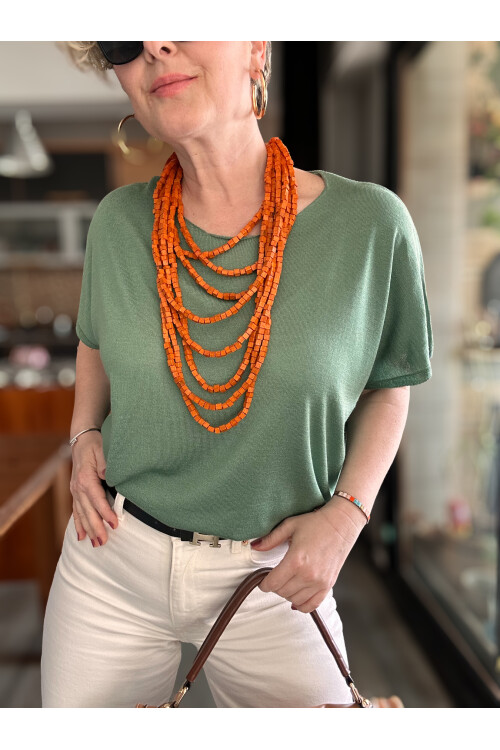 Salli Tasarım Viskon Bluz Yeşil