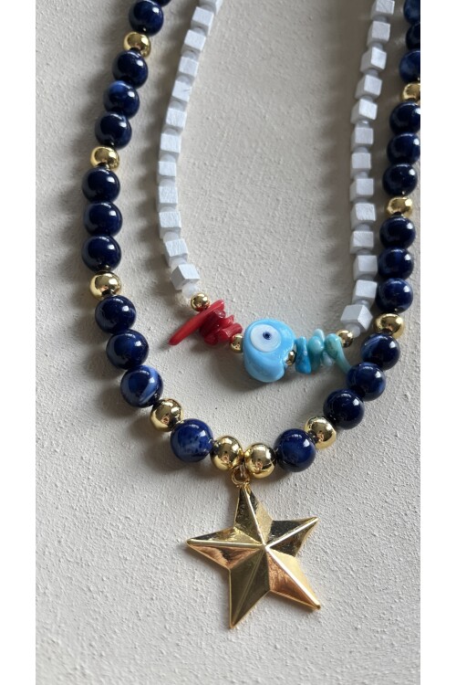 Zello Akrilik İkili Kolye