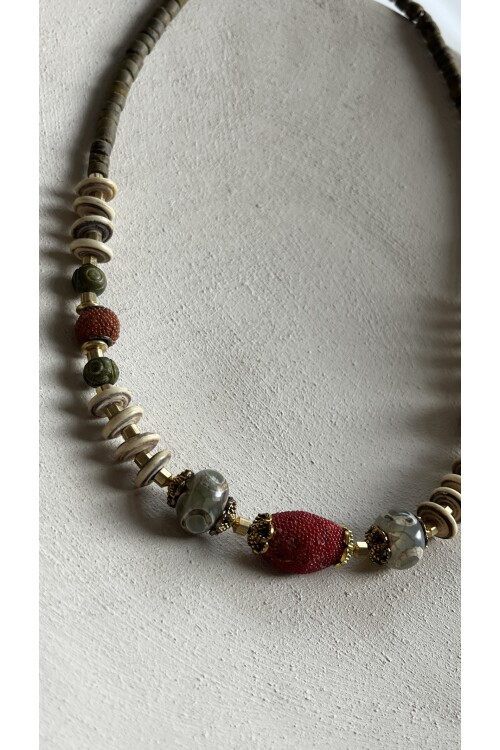 Tecc Doğal Etnik Taş Kolye