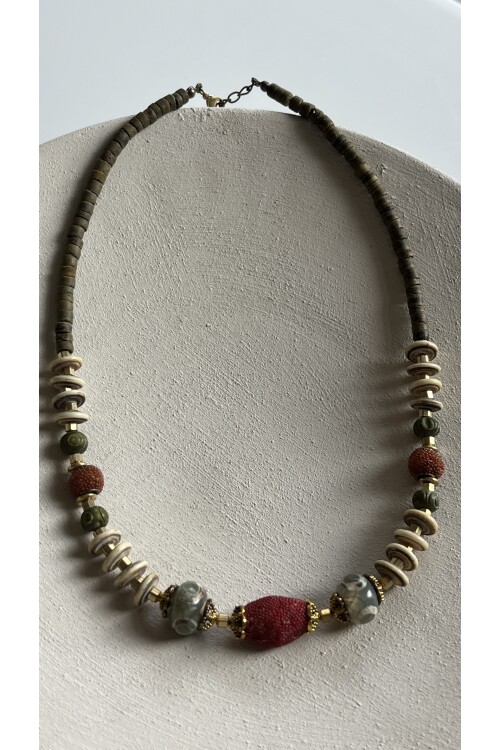 Tecc Doğal Etnik Taş Kolye