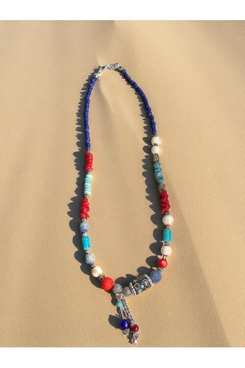 Alom Doğal Taş Etnik Kolye