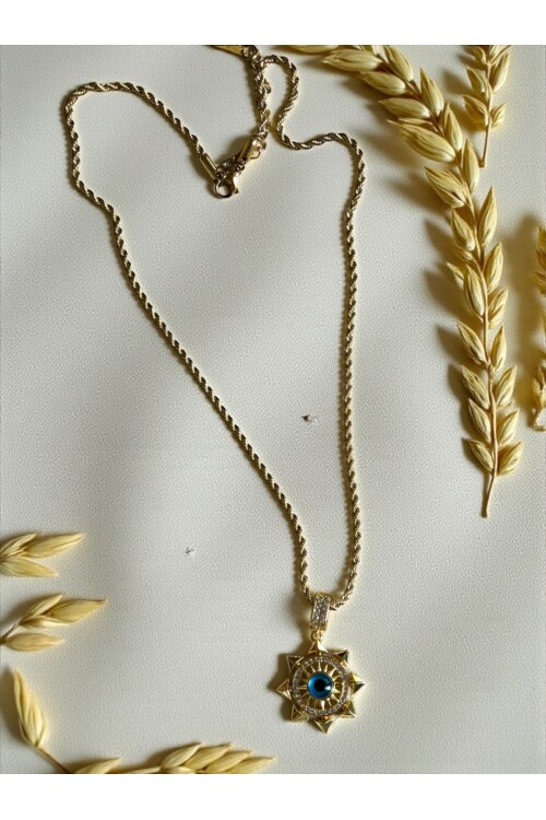 Burgu Blue Eye Çelik Kolye