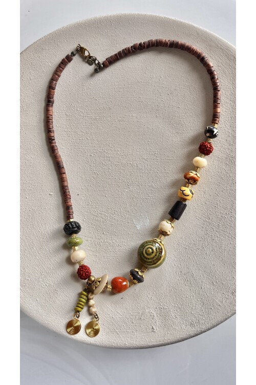 Estera Etnik Doğal Taş Kolye