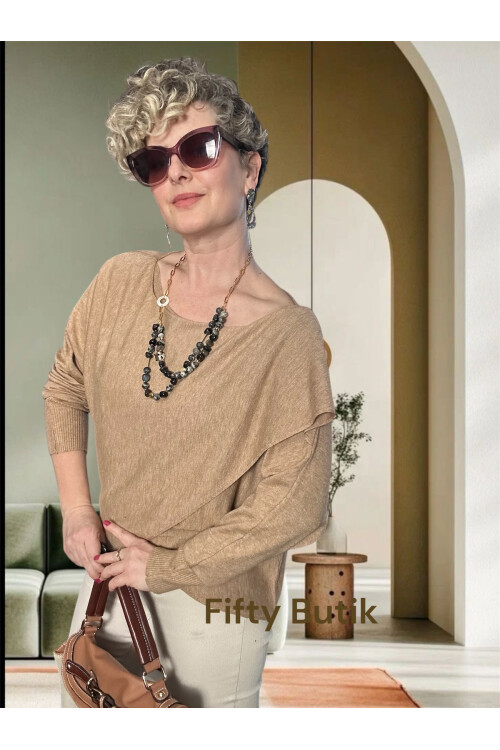 Fulle Tasarım Çapraz Triko Vizon