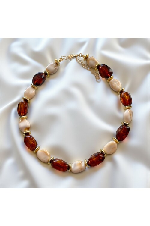 Irıs Tahta Boncuk Etnik Kolye